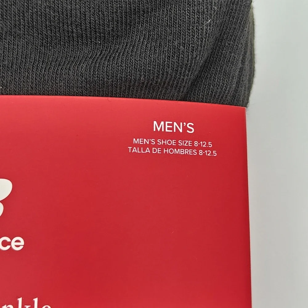 New Balance Men's Cushioned Ankle Socks 10 Pair Black Size 8-12.5 Arch Support